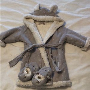 Unisex sherpa bathrobe set - Indigo Baby